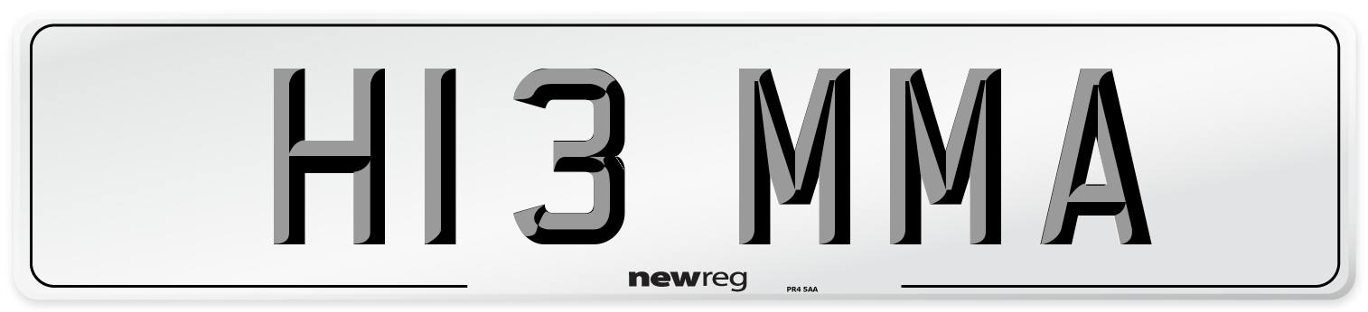 H13 MMA Number Plate from New Reg